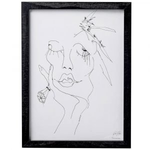 Bloomingville Sketched Woman Taulu Kehyksellä