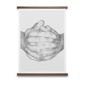 Paper Collective Folded Hands Grey Juliste 50x70 Cm
