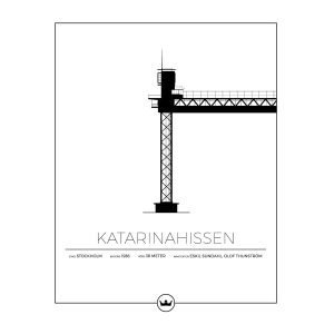 Sverigemotiv Katarinahissen Stockholm Poster Juliste 40x50 Cm