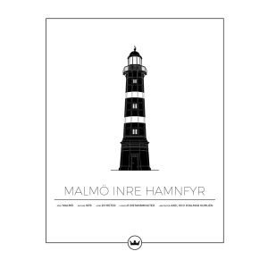 Sverigemotiv Malmö Inre Hamnfyr Poster Juliste 40x50 Cm