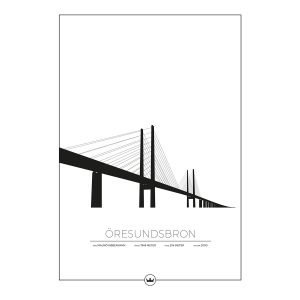 Sverigemotiv Öresundsbron Malmö / Köpenhamn Poster Juliste 50x70 Cm